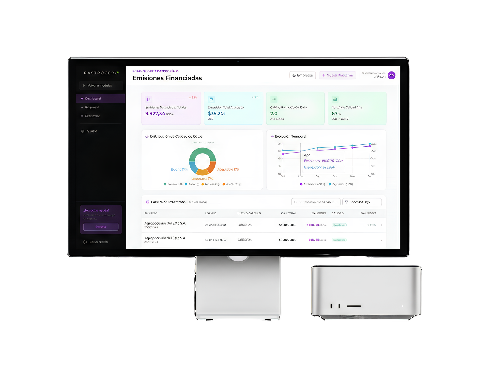 RastroCero Financed Emissions Calculator